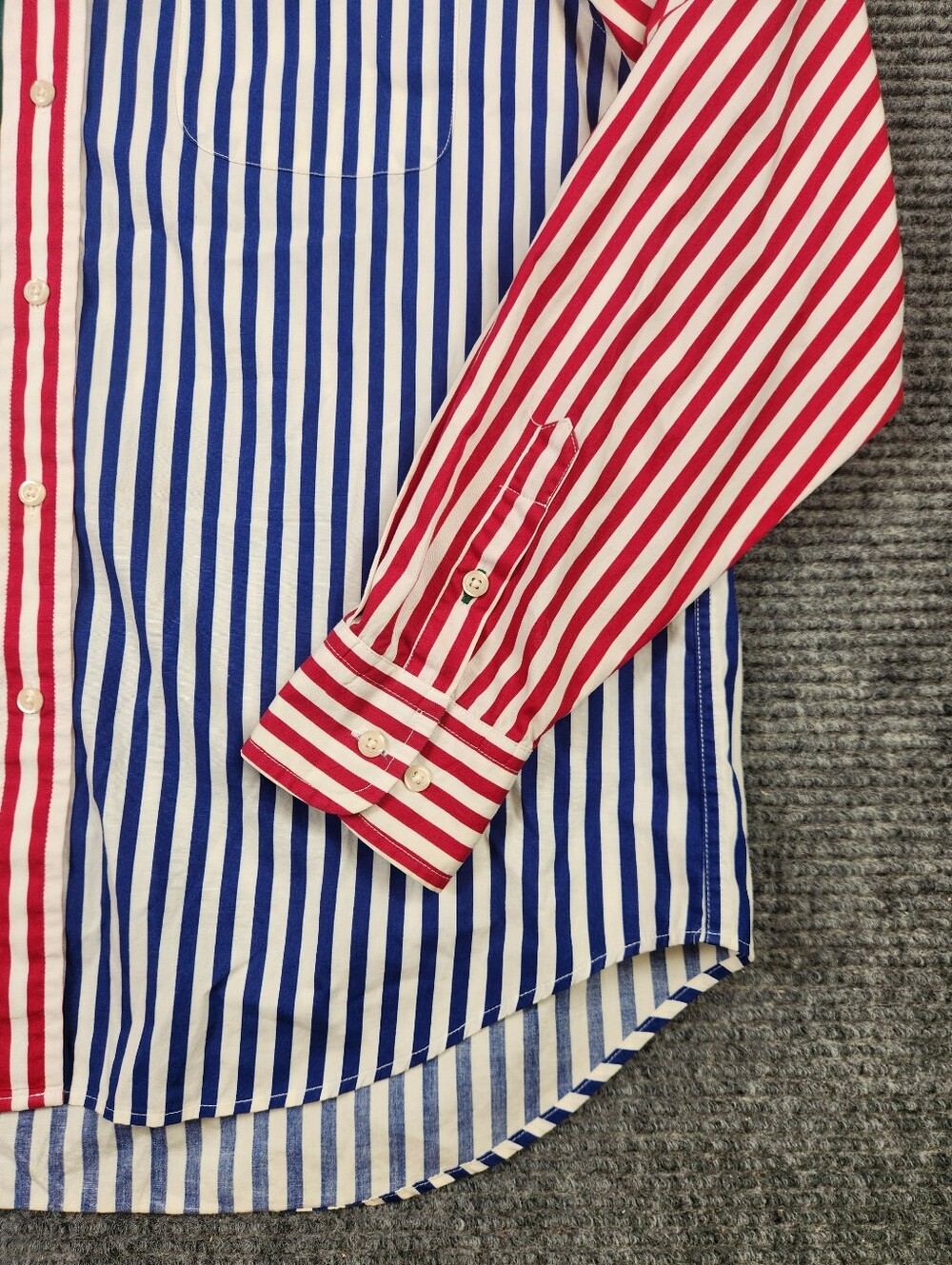 Tommy Hilfiger Women’s Vintage 1990's Colorblock Pinstripe Button Up Shirt Sz 8 - Picture 3 of 13
